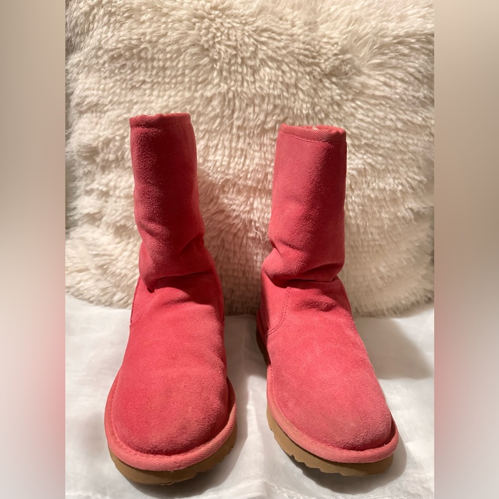 UGG Girls Pink Suede Winter Boots